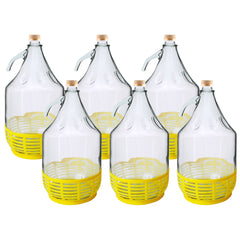 Glass Demijohn 5L With SCREW Top Cap & Yellow Protective Basket