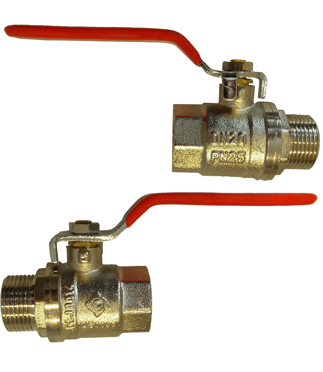 Brass Nickel-Plated Lever Valve 1" BSPM-F
