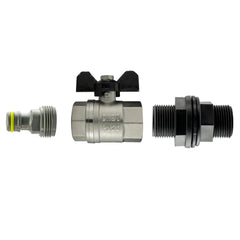 Water Butt Kit 1/2” BSP with Metal BSPF Bib Valve and Male Quick Connect Outlet